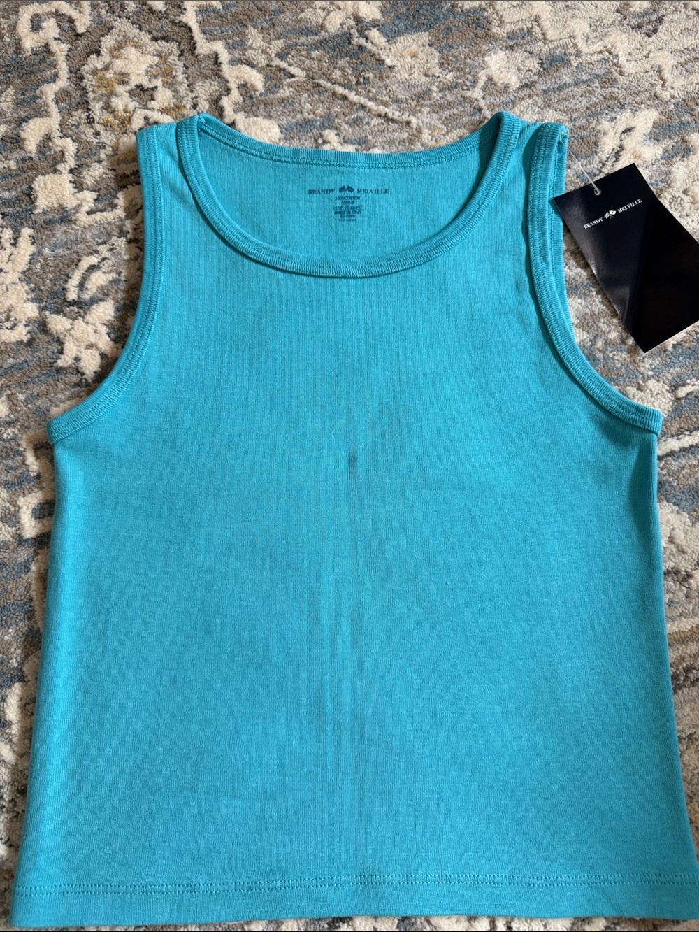 Brandy Melville Ocean Blue Cropped Tank Top